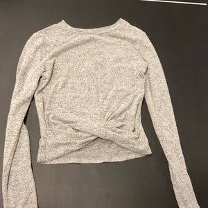 Dynamite grey salt and pepper cropped shirt